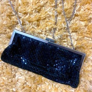 Black sequin clutch / wristlet